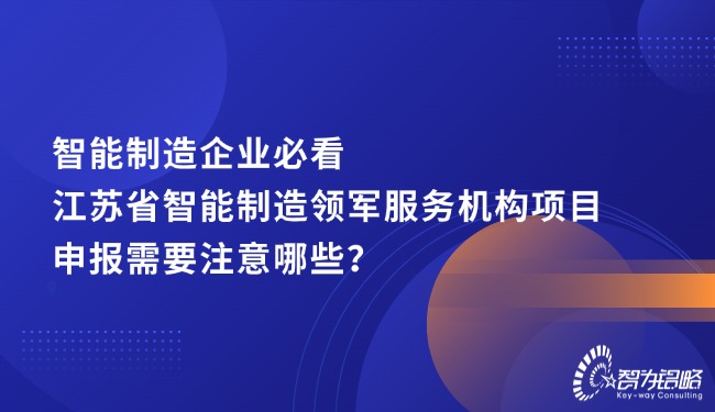 智能制造企業(yè)必看，江蘇省智能制造領(lǐng)軍服務(wù)機構(gòu)項目咨詢需要注意哪些？